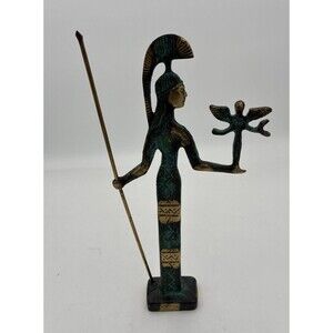 Vintage Hand Made In Greece Athena Figurine Statue Katritsis Bronze